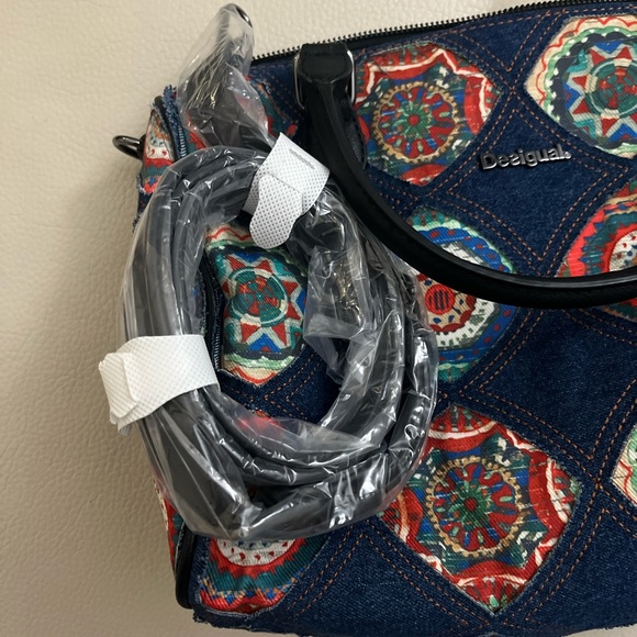 Desigual Women’s Denim Patchwork Bowling Bag - Picture 7 of 10